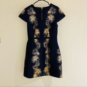 Ted Baker Navy & Gold Dress (with pockets!)